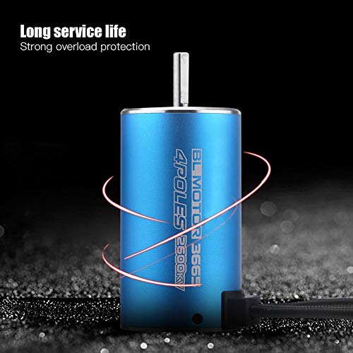 Dilwe 3665 2600KV 4 Polos Motor sin Escobillas para Control Remoto Coche RC Barco
