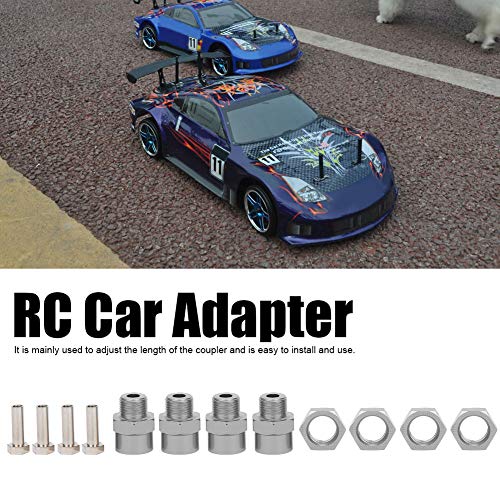 Dilwe Adaptador de Coche RC, Adaptador de conversión de Rueda Hexagonal para 12 mm a 17 mm Adecuado para orugas RC 1/10 de 15 mm(Color de Titanio)