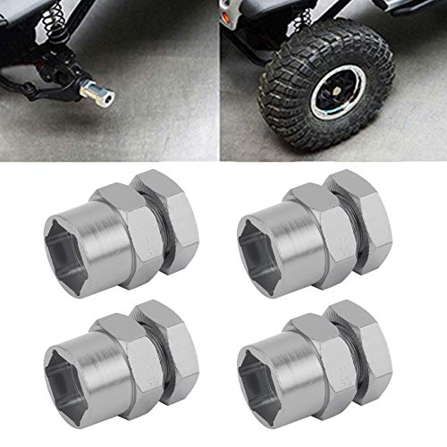 Dilwe Adaptador de Coche RC, Adaptador de conversión de Rueda Hexagonal para 12 mm a 17 mm Adecuado para orugas RC 1/10 de 15 mm(Color de Titanio)