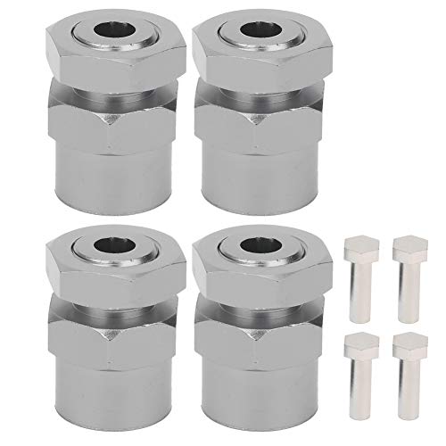Dilwe Adaptador de Coche RC, Adaptador de conversión de Rueda Hexagonal para 12 mm a 17 mm Adecuado para orugas RC 1/10 de 15 mm(Color de Titanio)