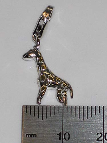 Diseño de estampado de jirafa de plata de ley para pulsera eslabones con cierre CER6732