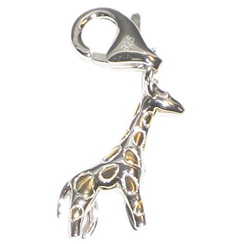 Diseño de estampado de jirafa de plata de ley para pulsera eslabones con cierre CER6732