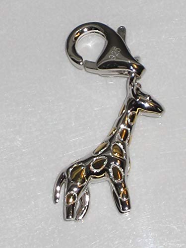 Diseño de estampado de jirafa de plata de ley para pulsera eslabones con cierre CER6732