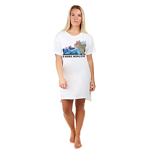 Disney 5 More Minutes Sleep tee Camisón, Blanco (White Wht), Medium (Talla del Fabricante: Medium) para Mujer
