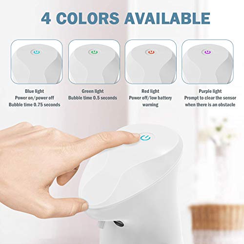 Dispensador automático de desinfectante de Manos, 450 ml, Botellas de Spray de Alcohol líquido sin Contacto, dispensador de jabón con Sensor de Movimiento por Infrarrojos, IPX3 Resistente al Agua (E)