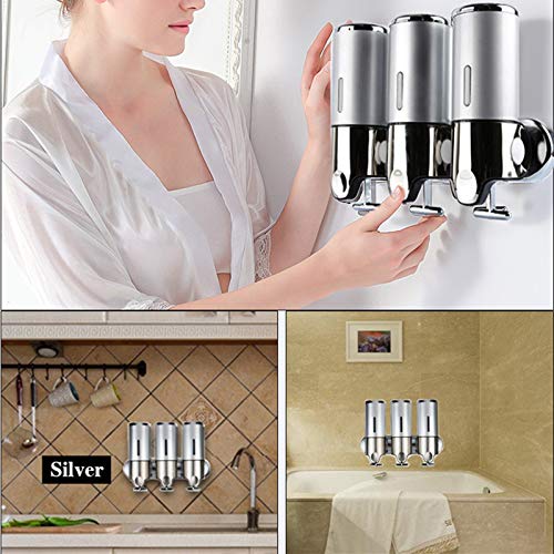 Dispensador de jabón para fijación en la pared, dispensador de jabón de manos para cocina, baño, champú y gel de ducha (1500 ml)