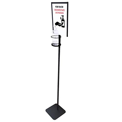 Dispensador de Pie para Gel Hidroalcohólico Desinfectante de Manos para Comercios y Oficinas. 146cm. Incluye Cartela A4. Dispensador de Gel Desinfectante Fabricado en España