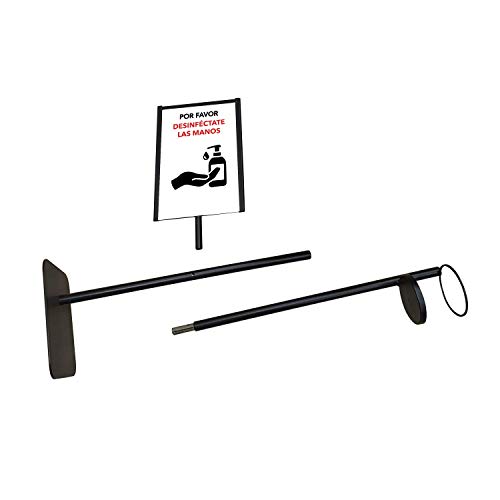 Dispensador de Pie para Gel Hidroalcohólico Desinfectante de Manos para Comercios y Oficinas. 146cm. Incluye Cartela A4. Dispensador de Gel Desinfectante Fabricado en España