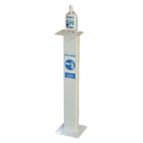Dispensador de Pie para Gel Hidroalcohólico Desinfectante de Manos para Comercios y Oficinas. 78cm. Incluye Cartelc. Dispensador de Gel Desinfectante Fabricado en España