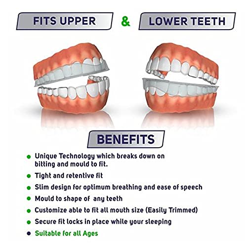 Dispositivos anti ronquidos, Anti dientes rechinar protector bucal Cuidado dental Protector bucal plegable Bruxismo Guardia Apnea Ayuda boquilla de doble capa