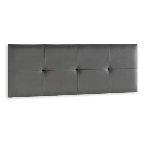 DISTRIGAL, S.L. Cabecero Cama Matrimonio tapizado en símil Piel Color Grafito, Cabezal Modelo Deva, Medidas: 159,5 cm (Largo) x 49,5 cm (Alto) x 3,5 cm (Fondo)