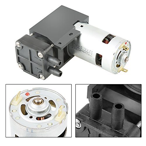 Diyeeni Mini Pistón de Pistón Bomba de Presión de Flujo,Mini Bomba de Vacío sin Aceite DC 12V,85kPa Flow 40L/min Bomba de Vacío sin Aceite en Miniatura