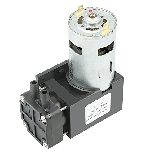 Diyeeni Mini Pistón de Pistón Bomba de Presión de Flujo,Mini Bomba de Vacío sin Aceite DC 12V,85kPa Flow 40L/min Bomba de Vacío sin Aceite en Miniatura