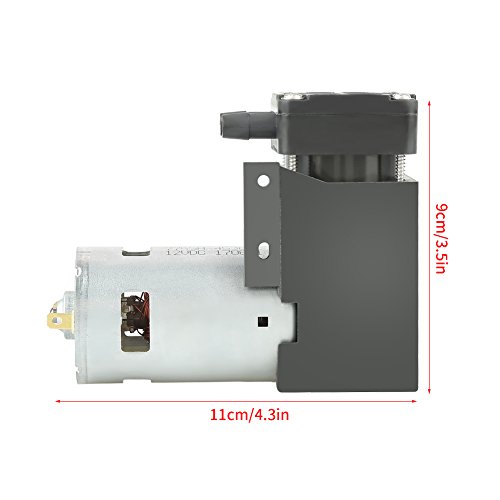 Diyeeni Mini Pistón de Pistón Bomba de Presión de Flujo,Mini Bomba de Vacío sin Aceite DC 12V,85kPa Flow 40L/min Bomba de Vacío sin Aceite en Miniatura