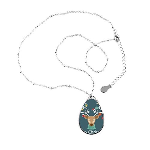 DIYthinker Colgante, Collar De Elk Regalo Muleta Campana Festival De Navidad Feliz Navidad Patrón Ilustración De La Lágrima Forma