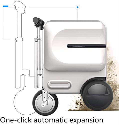 DJLOOKK Maleta eléctrica para Montar, Maleta Plegable para Equipaje de Viaje Inteligente para Montar, Coche para Scooter de Equipaje eléctrico, Maleta de embarque con Ruedas,Negro