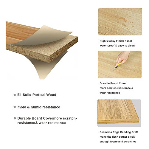 DlandHome Mesa Plegable Mesa de Ordenador Escritorio de Oficina 120x60cm Mesa de Estudio Puesto de Trabajo Mesas de Recepción Mesa de Formación,Teca/Blanco