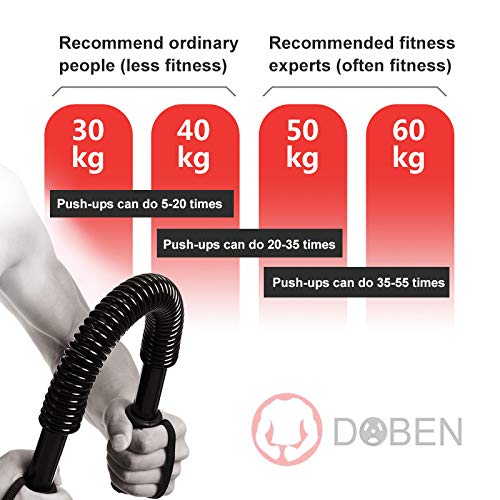 DOBEN Professionale Potenziamento muscolare, Macchine per le braccia, Casa/Palestra Molla Fitness Body Building Allenamento 20 kg, 30 kg, 40 kg, 50 kg, 60 kg, Power Twister, Arm Trainer Dispositivo