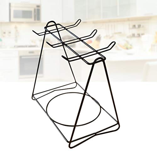 DOITOOL Soporte para tazas de acero inoxidable con forma de triángulo para tazas y platos de café, soporte para colgar en la cocina, estante de secado (para 6 tazas, 6 platos)