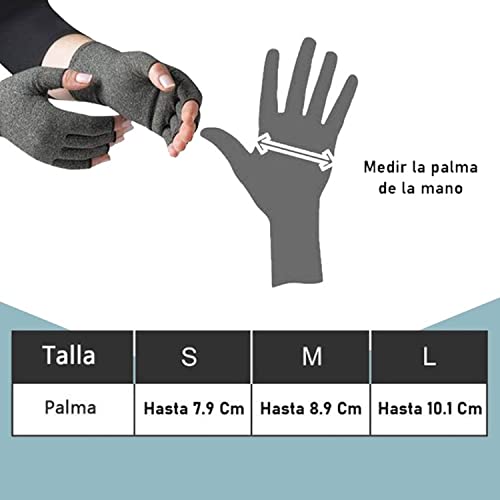 DOLCCIA Guantes de compresión artritis, Alivio para dolor de manos y artrosis, Mejora la hinchazón y circulación, 1 par mujer y hombre (L)
