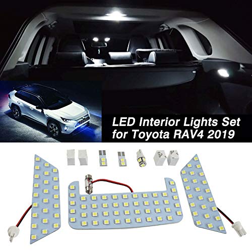 Domilay Kit de Bombilla de Luz de ActualizacióN Interior LED Blanco de Coche para Toyota RAV4 2019 2020