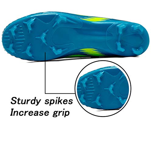 Donbest Botas de Fútbol para Hombre Spike Zapatos de fútbol Profesionales Aire Libre Calzado de Fútbol Atletismo Zapatillas de Fútbol,Azul,EU36
