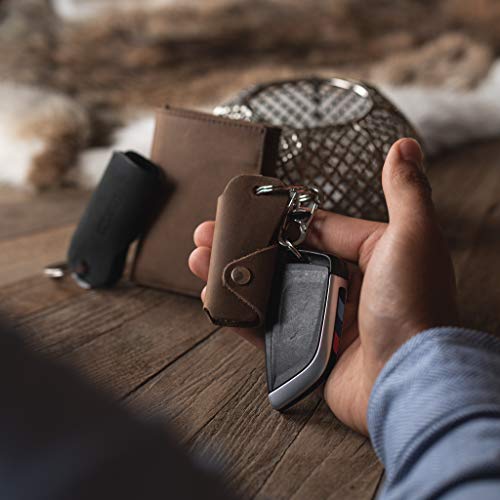 DONBOLSO Colt - Estuche para Llaves con Activador de Carrito de la Compra, de Cuero, para 1-6 Llaves, Color Marrón