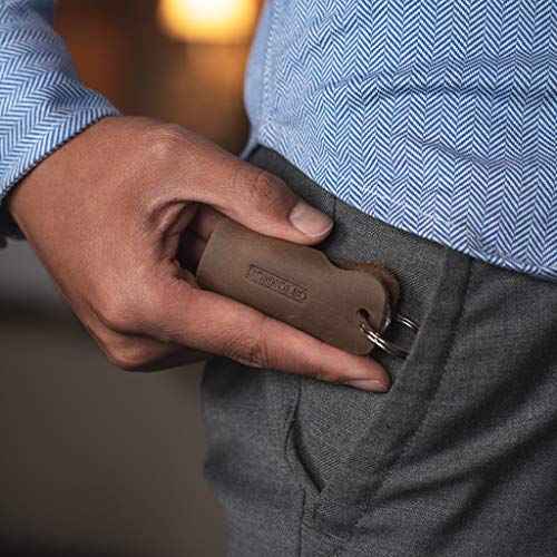 DONBOLSO Colt - Estuche para Llaves con Activador de Carrito de la Compra, de Cuero, para 1-6 Llaves, Color Marrón