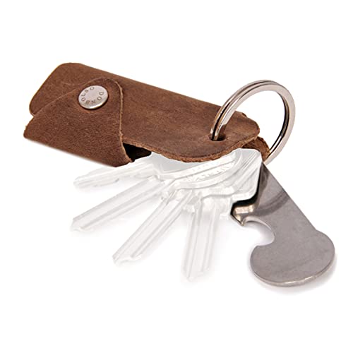 DONBOLSO Colt - Estuche para Llaves con Activador de Carrito de la Compra, de Cuero, para 1-6 Llaves, Color Marrón