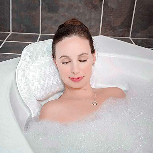 DONGQI Almohada de Baño, Reposacabezas Bañera con Ventosas Cojín para Bañera Ergonómico para SPA en Casa Bañera de Hidromasaje e Hidromasaje,