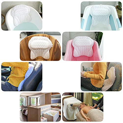 DONGQI Almohada de Baño, Reposacabezas Bañera con Ventosas Cojín para Bañera Ergonómico para SPA en Casa Bañera de Hidromasaje e Hidromasaje,