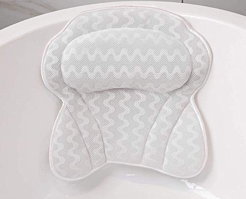 DONGQI Almohada de Baño, Reposacabezas Bañera con Ventosas Cojín para Bañera Ergonómico para SPA en Casa Bañera de Hidromasaje e Hidromasaje,