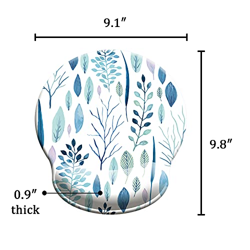 Dooke Alfombrilla de ratón ergonómica con soporte para la muñeca, base de goma antideslizante para ordenador, portátil, juegos de oficina en casa, trabajo, escritura fácil y alivio del dolor, plantas