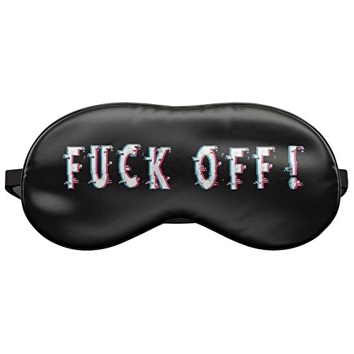 Dormir máscara Viaje Relax Ojos Protectora Cama Emoji Siesta Ojo Encuadernado y su Negro Vete a la Mierda Fuck Off 2 [042]