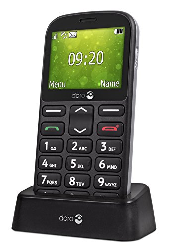 Doro 1360 2.4" 96g Negro Teléfono para Personas Mayores - Teléfono móvil (Barra, SIM Doble, 6,1 cm (2.4"), Bluetooth, 800 mAh, Negro)