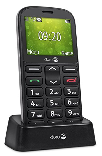 Doro 1360 2.4" 96g Negro Teléfono para Personas Mayores - Teléfono móvil (Barra, SIM Doble, 6,1 cm (2.4"), Bluetooth, 800 mAh, Negro)
