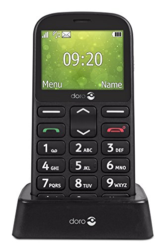 Doro 1360 2.4" 96g Negro Teléfono para Personas Mayores - Teléfono móvil (Barra, SIM Doble, 6,1 cm (2.4"), Bluetooth, 800 mAh, Negro)