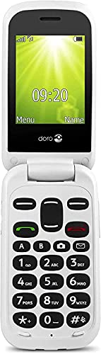 Doro 2400 Teléfono Móvil 2G con Tapa para Mayores con Teclas Grandes, Botón SOS y Base de Carga [Versión Española y Portuguesa] (Rojo)