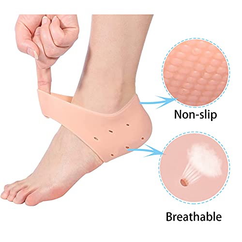 Dos Pares De Protectores De Silicona Para TalóN Trasero, Protectores De TalóN Transpirables, Taloneras Unisex Anti-Agrietamiento, Adecuado Para Fascitis Plantar Y Tendinitis De Aquiles (Cuatro Piezas)