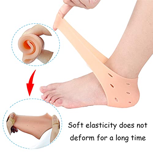 Dos Pares De Protectores De Silicona Para TalóN Trasero, Protectores De TalóN Transpirables, Taloneras Unisex Anti-Agrietamiento, Adecuado Para Fascitis Plantar Y Tendinitis De Aquiles (Cuatro Piezas)