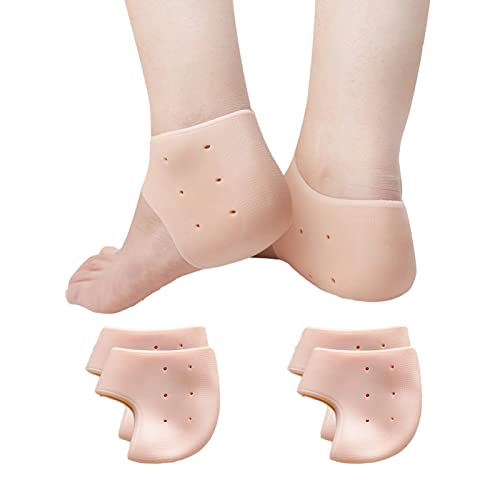 Dos Pares De Protectores De Silicona Para TalóN Trasero, Protectores De TalóN Transpirables, Taloneras Unisex Anti-Agrietamiento, Adecuado Para Fascitis Plantar Y Tendinitis De Aquiles (Cuatro Piezas)