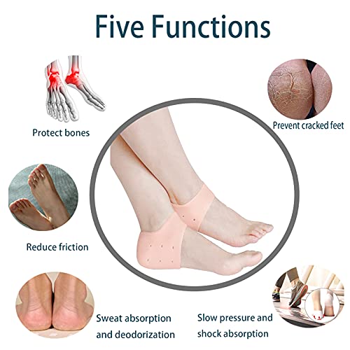 Dos Pares De Protectores De Silicona Para TalóN Trasero, Protectores De TalóN Transpirables, Taloneras Unisex Anti-Agrietamiento, Adecuado Para Fascitis Plantar Y Tendinitis De Aquiles (Cuatro Piezas)