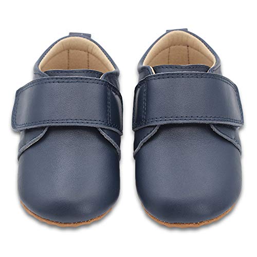 Dotty Fish Lujosos Zapatos clásicos de niño de diseño inglés para Ocasiones Especiales. Azul Marino. 21