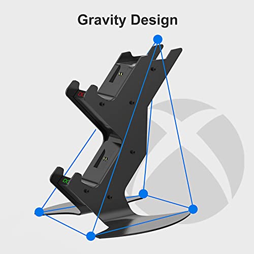 DOYO Soporte de vertical para Mando Xbox One es recargable, base de carga dual de alta velocidad Multifunción Puede Colocar Auriculares, Cargador con 2 Recargable Batería