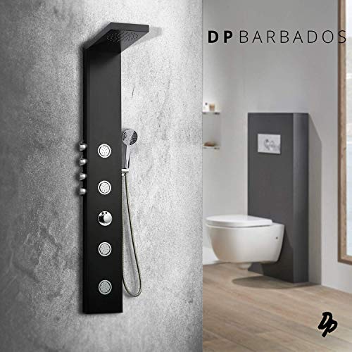 DP Grifería CH30026 Columna de Hidromasaje Termostática, Negro