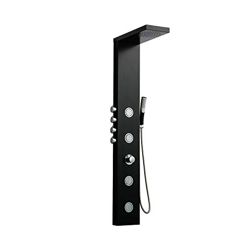 DP Grifería CH30026 Columna de Hidromasaje Termostática, Negro