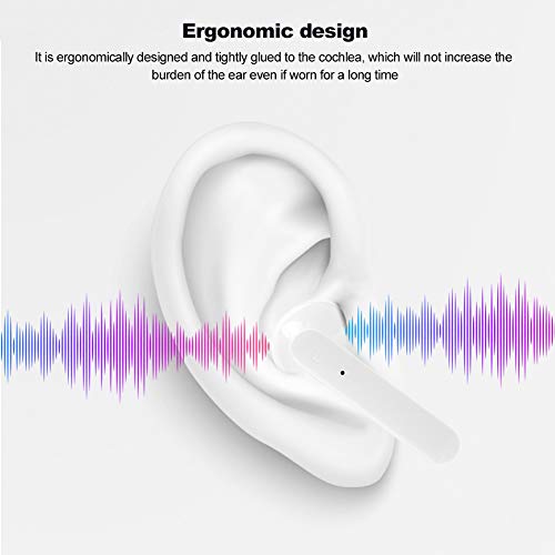Dpofirs Auriculares inalámbricos Bluetooth, Auriculares Deportivos con Caja de Carga, Auriculares con reducción de Ruido de Alta fidelidad para Correr/Hacer Ejercicio(Blanco)