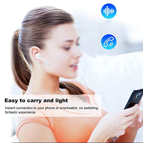 Dpofirs Auriculares inalámbricos Bluetooth, Auriculares Deportivos con Caja de Carga, Auriculares con reducción de Ruido de Alta fidelidad para Correr/Hacer Ejercicio(Blanco)