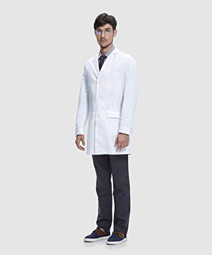 Dr. James Bata de Laboratorio Consulta para Hombre, Corte Entallado, Diversos Bolsillos (L)