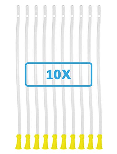 Dra Wunder® Tubos intestinales - kit de 10 piezas: punta redonda y bordes redondeados | 40 cm de largo, diámetro 6.7 mm | tamaño universal para cada set de irrigación/enema/ducha/lavado anal